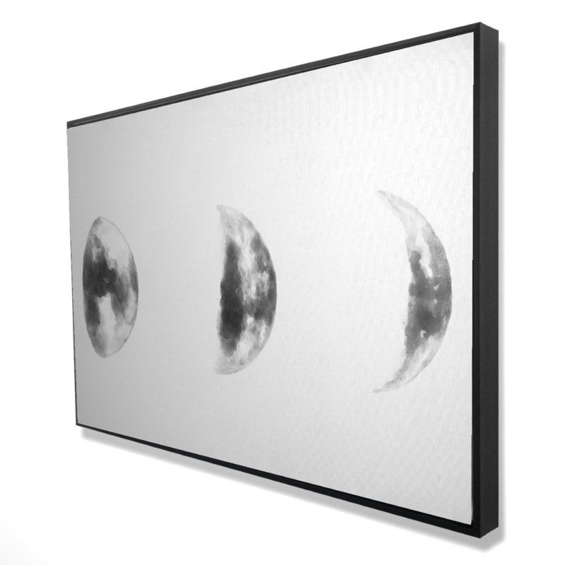 Black and White Eclipse - Scandinavian Bedroom Canvas Decor