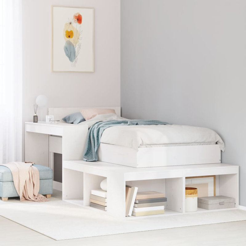 Brenlei 232cm W Solid Wood Bedside Table, White