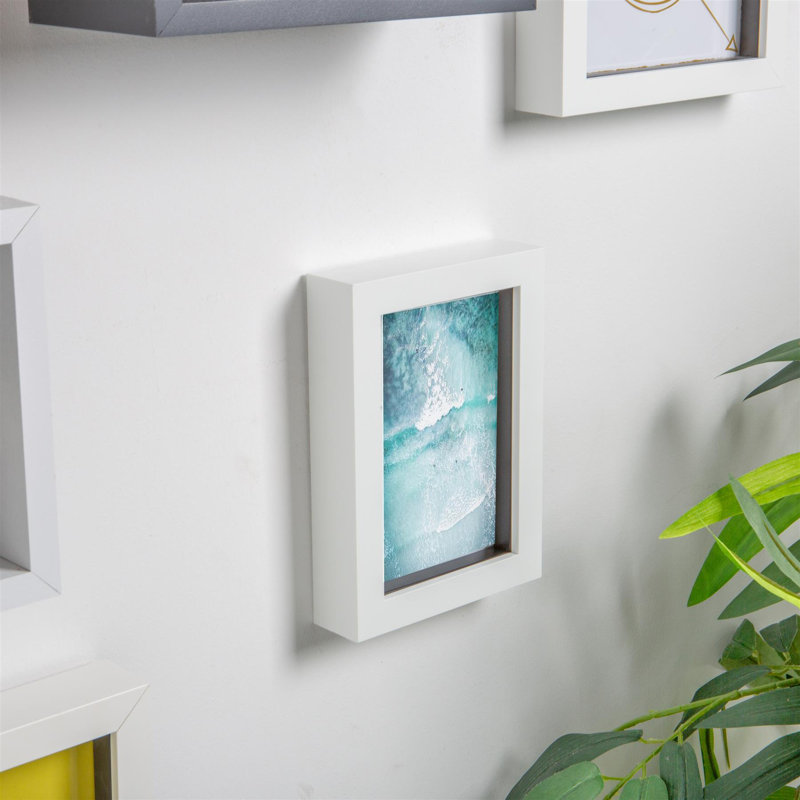 Shadow Box Picture Frame, White, 17.5cm H x 12.5cm W x 3.5cm D