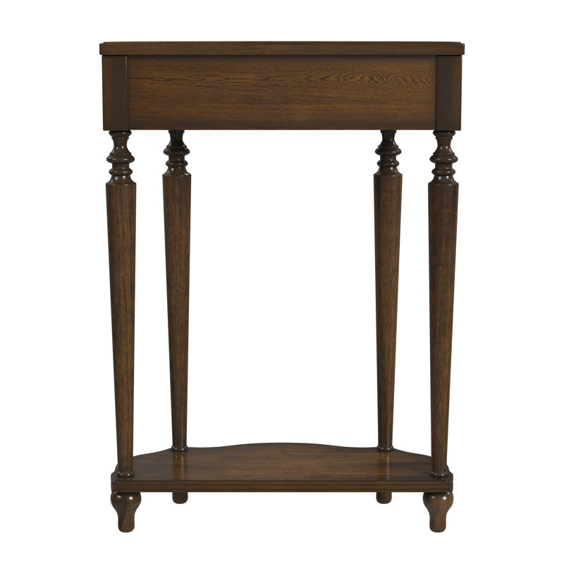 Ashby Demilune Console Table with Storage, Light Cherry