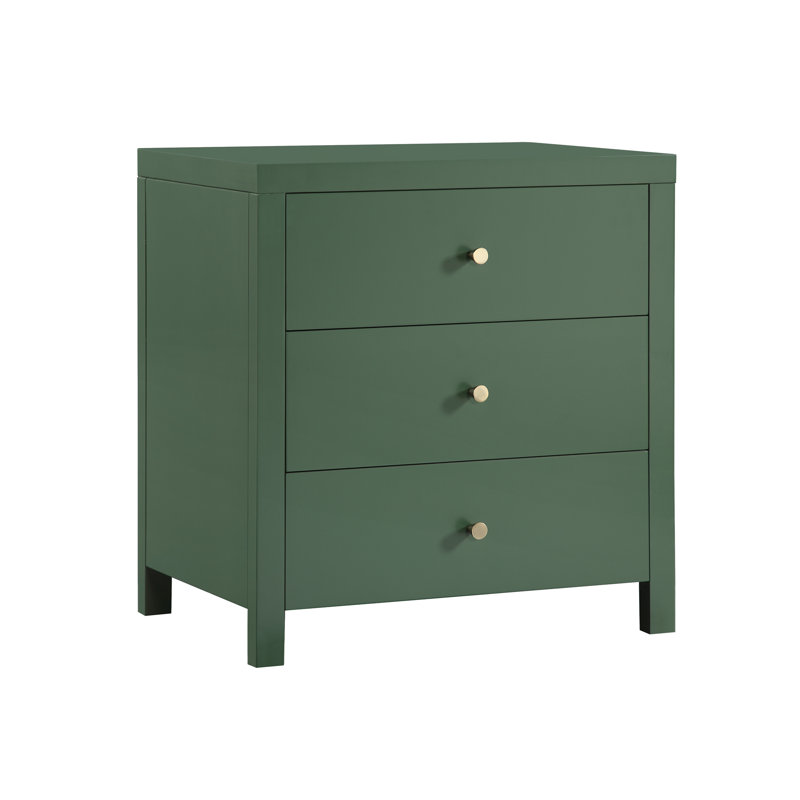 Table de chevet 3 tiroirs Nevarre, Vert antique