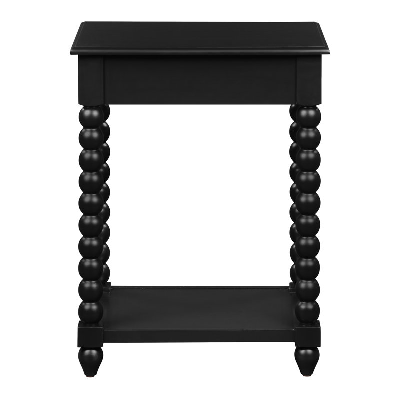 Table d'appoint Gurprit avec tiroir, Noir