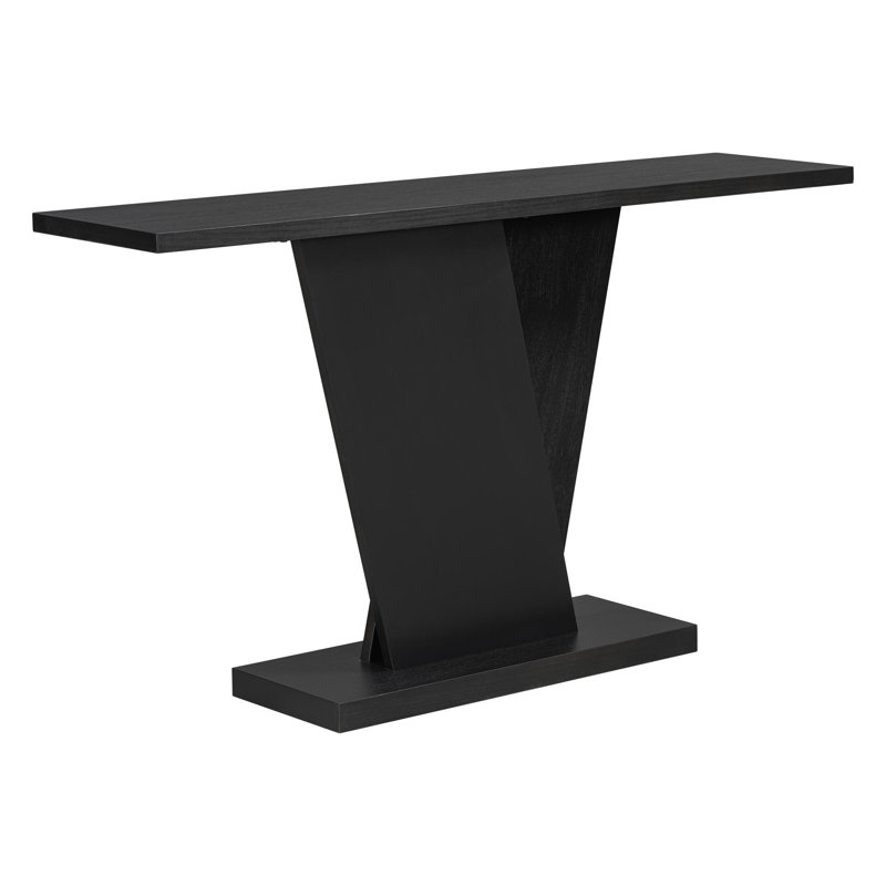 V-Base Design Console Table, Black