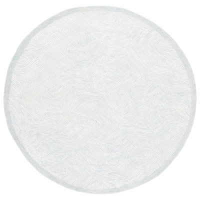 Galdamez Hand Tufted Viscose/Wool/Cotton Geometric Rug in Gray/Blue