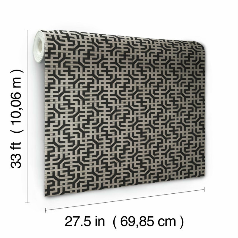 Rouleau de papier peint lisse L 33 pi x l 27,5 po, Noir