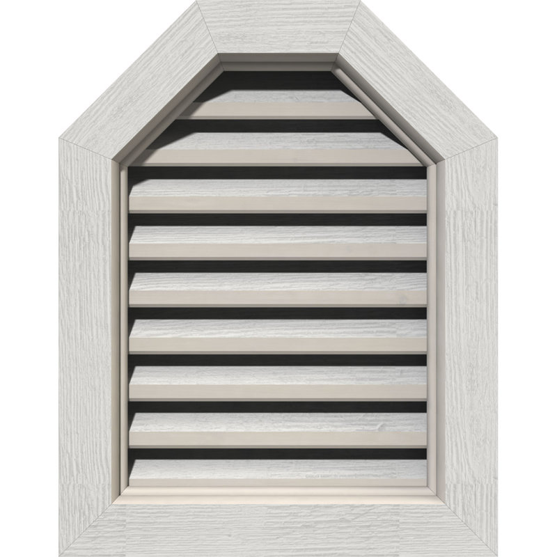 Ekena Millwork Wood Wall Vent Cover, 23" H x 17" W (RO: 18" H x 12" W), Primed Western Red Cedar (Rough Sawn)