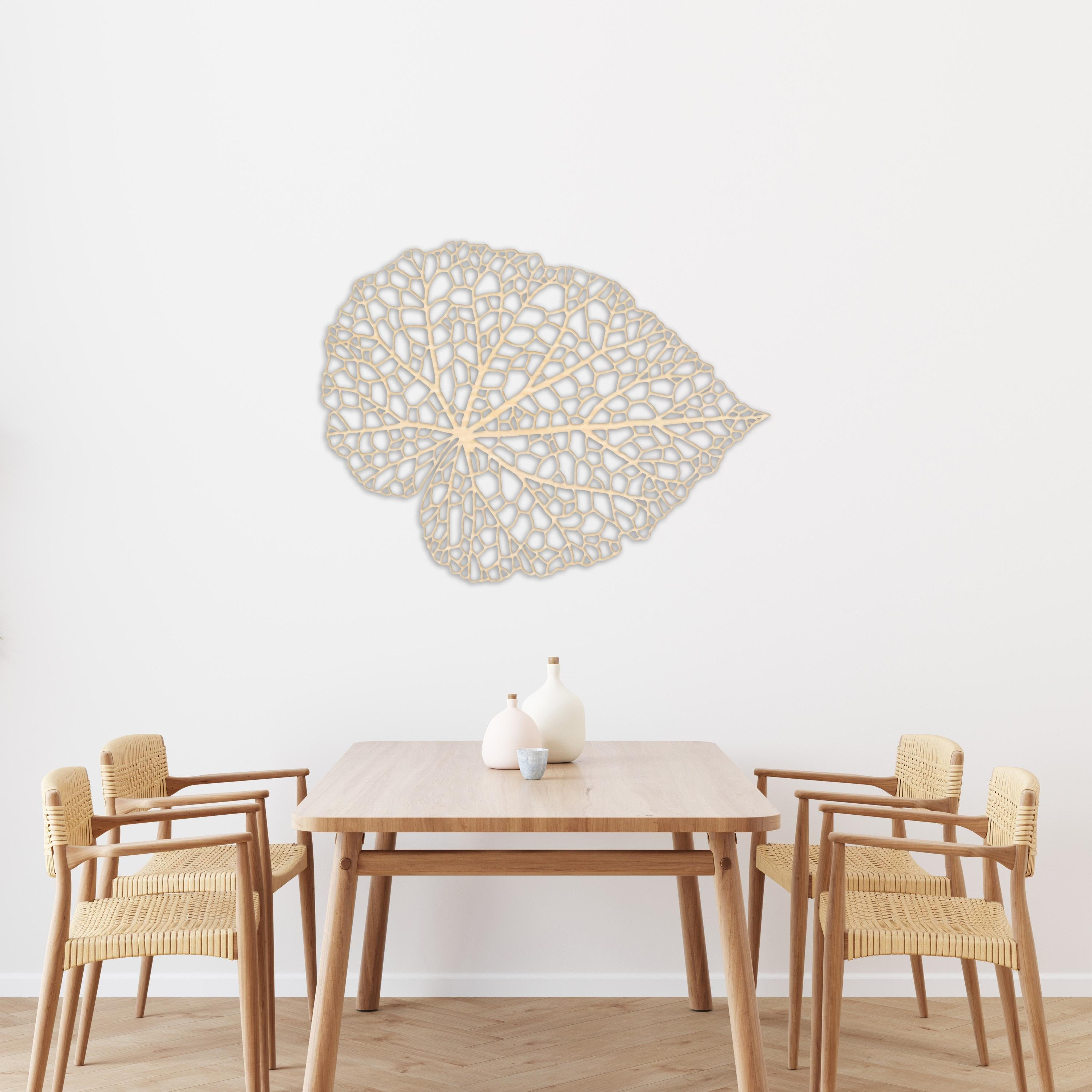 Lark Manor Leaf Shaped Wall Art Decor with Cutouts - Black ACM (32" x ...