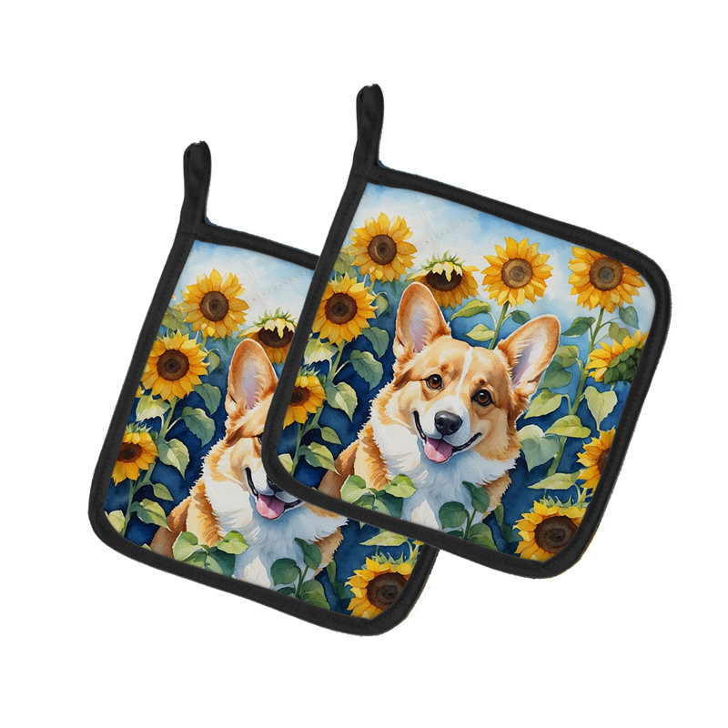 Ensemble de poignées en polyester Caroline's Treasures In Sunflowers