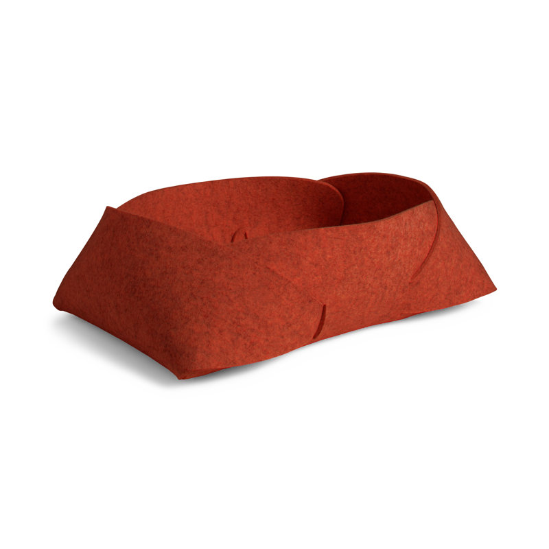Double Tuck Decorative Basket, 6" H x 13" W x 10" D, Heathered Off-White