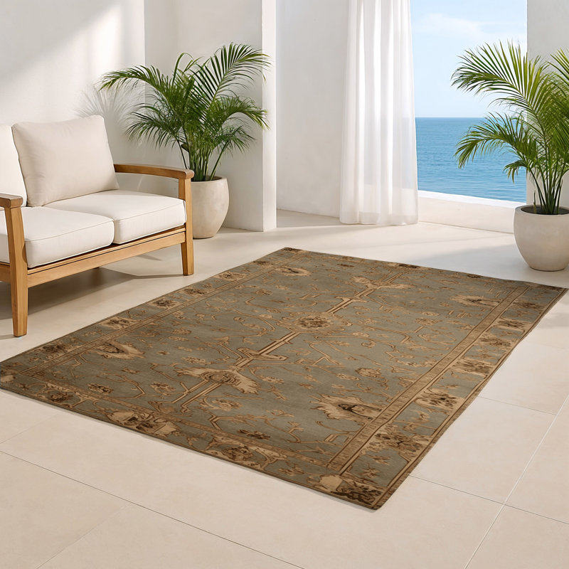 Tapis beige français d'intérieur et d'extérieur, Rectangulaire 2 pi x 3 pi