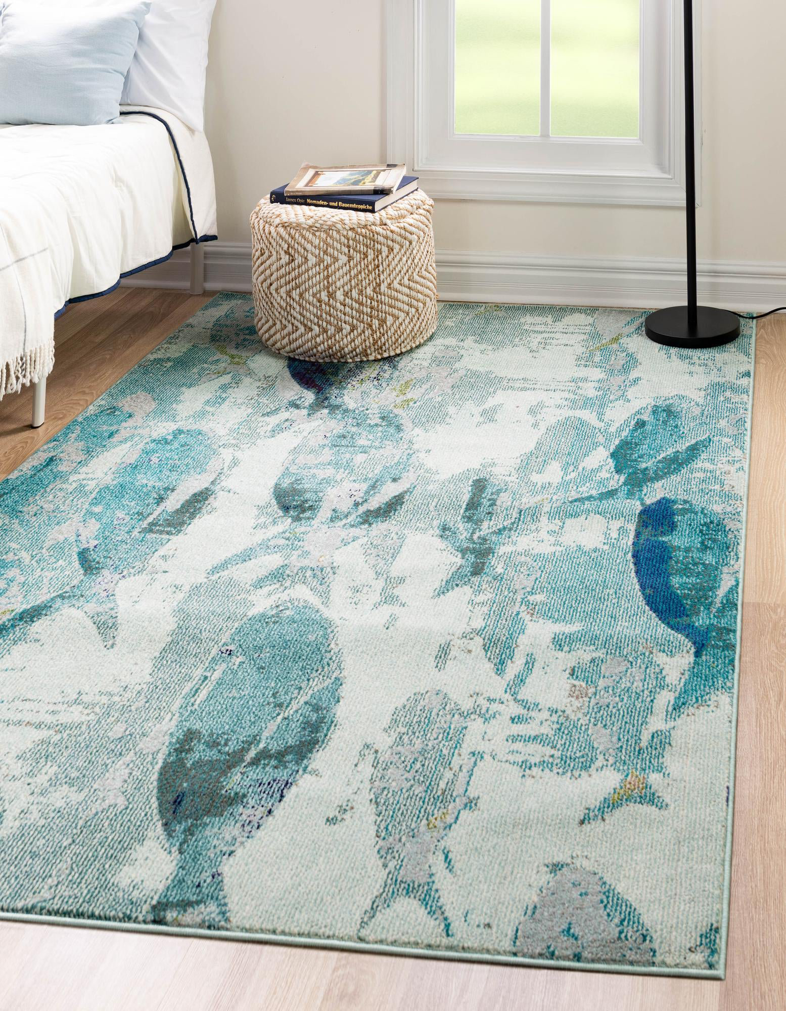 Bayou Breeze Esposito Animal Print Light Blue Area Rug & Reviews ...