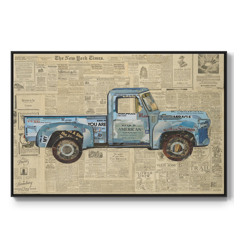 George's 53 Ford, Toile avec cadre flottant noir, H 25 po x l 37 po x P 2 po