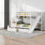 Lits superposés en bois massif durable avec glissière de rangement pour chambre d'enfant