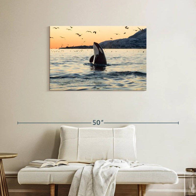 Brampt Spyhopping Orca Whale, 24" H x 36" W
