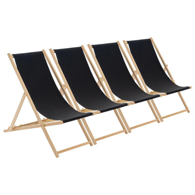 Harbour Housewares - Folding Wooden Deck Chairs
