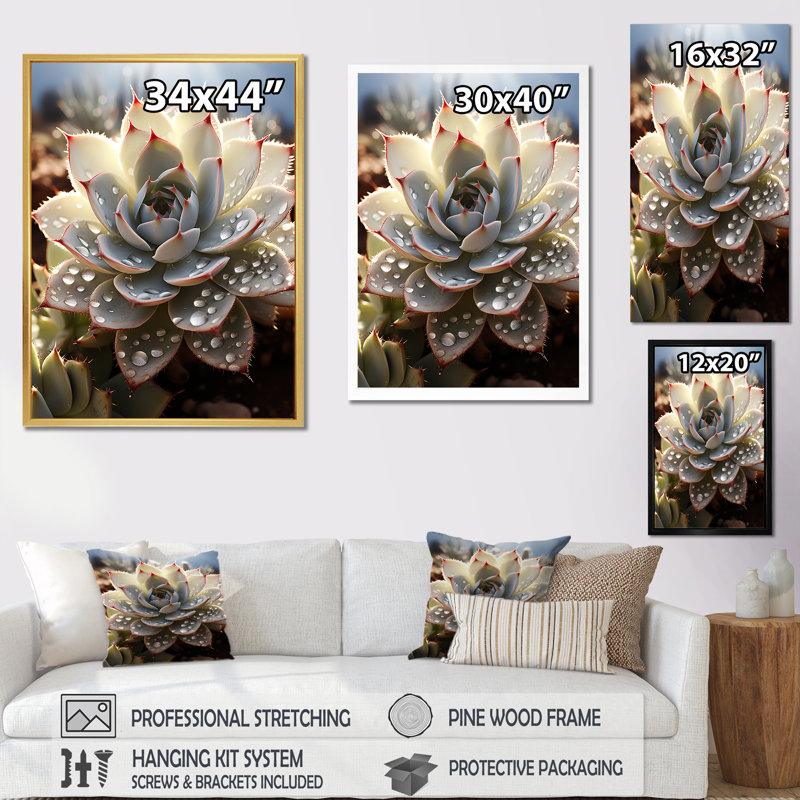 Cactus pêche - piqures de cactus, Cadre simple argenté, H 20 po x l 12 po x P 1 po