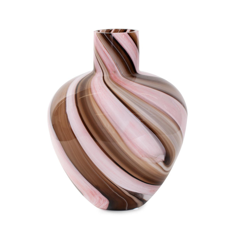 Petit vase en verre Napolitain, H 11 po x l 9 po x P 9 po