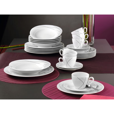 Trio 30 Piece Dinnerware Set with Mug, Service for 6