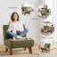 Canapé modulaire rembourré 3 pièces avec base en bois massif et coussins Drayk-1183707647