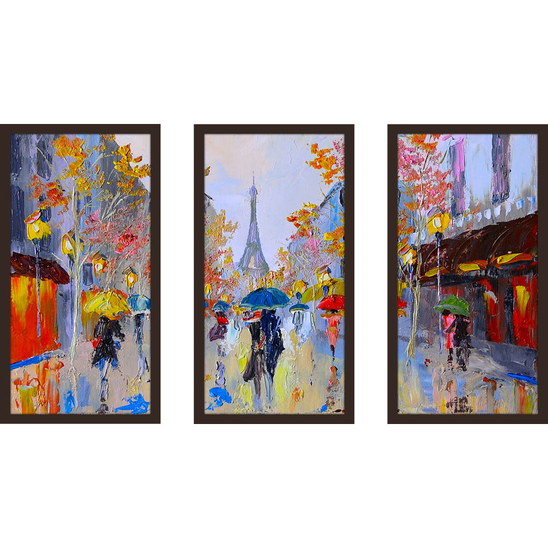 « paris de paris », ensemble de 3 reproductions d’art encadrées, H 33,5 po x l 52,5 po x P 1 po