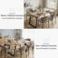 Extendable Dining Table Set of 6, 130 x 170cm Oak Finish MDF Rectangular Top, 6 Corduroy Chair, Modern Contemporary Style for Dining Room and Kitchen