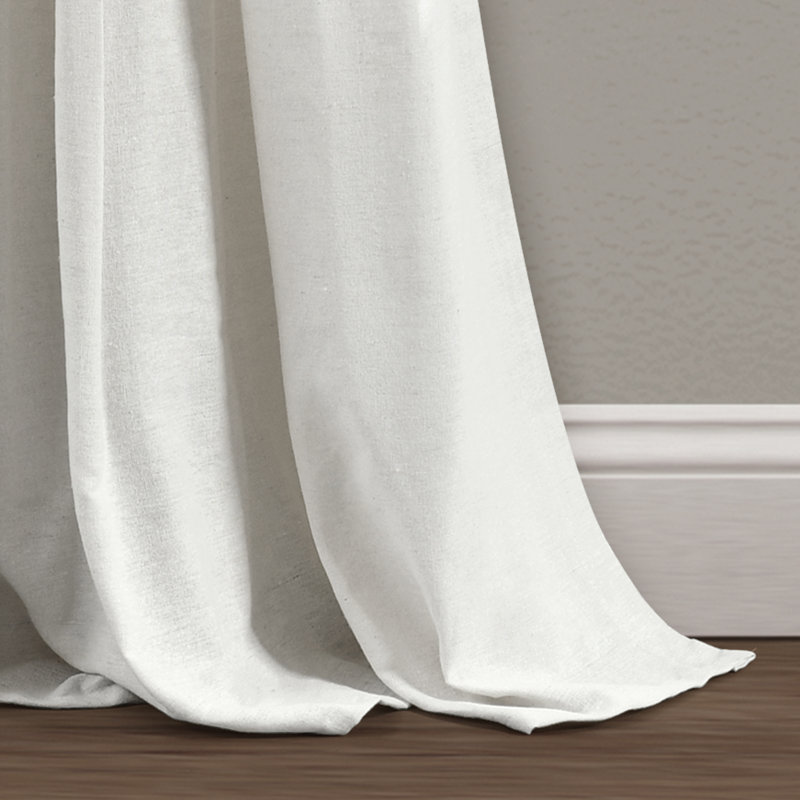 Panneau de rideau simple semi-diaphane avec passe-tringle Beckham, Blanc cassé, L 40 po x L 95 po