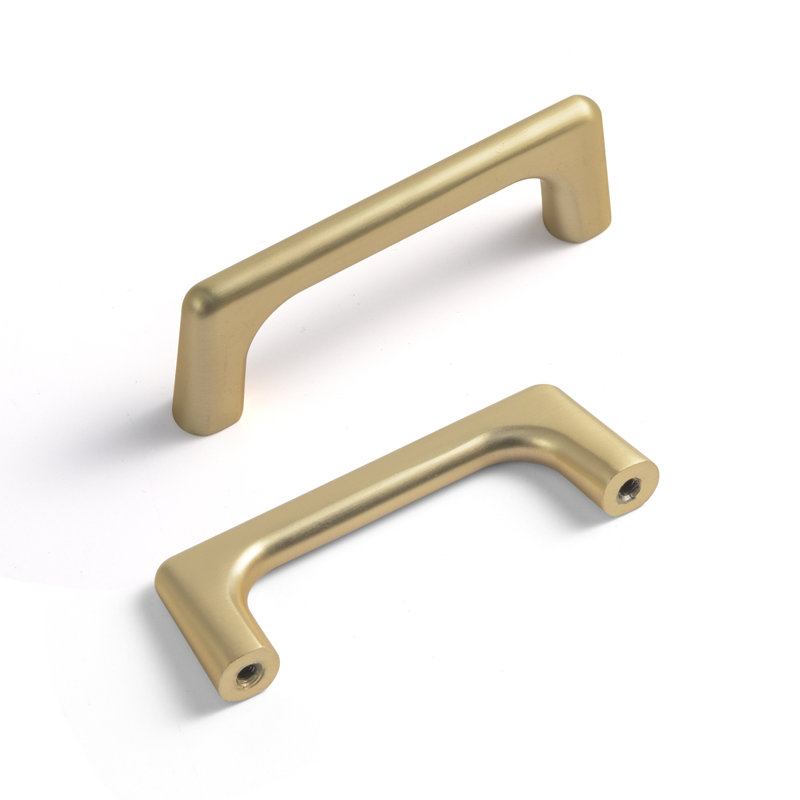Light Brushed Brass Cylindrical Cabinet Bar Pulls with Mounting Hardware