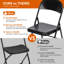 Chaise pliante rembourrée avec assise coussinée, structure en métal robuste d'une capacité de 330 lb, dossier ergonomique, chaise pliante portative noire (ensemble de 6)