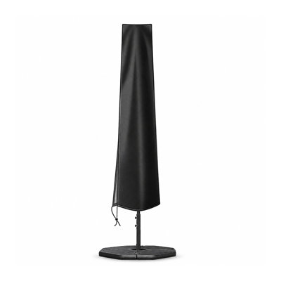 Waterproof Patio Umbrella Cover with Push Rod - Fits Up to 12ft Round / 9ft Square Outdoor Market Umbrellas, Weather Resistant Parasol Protector, Black