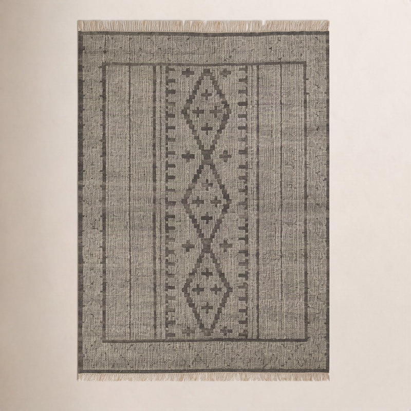 Bristol Oriental Area Rug in Gray/Brown, Rectangle 9' x 12'