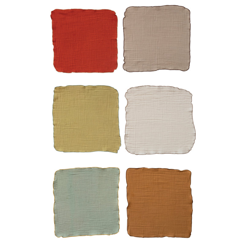 Serviettes de table carrées en tissu double tissé
