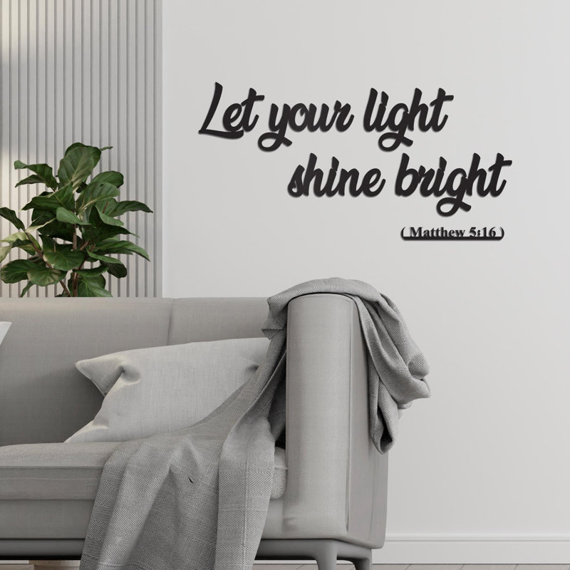 «Let Your Light Shine Bright», art mural en métal, Matthew 5: 16, verset de la Bible, décoration intérieure chrétienne, art scripturaire, cadeau inspirant