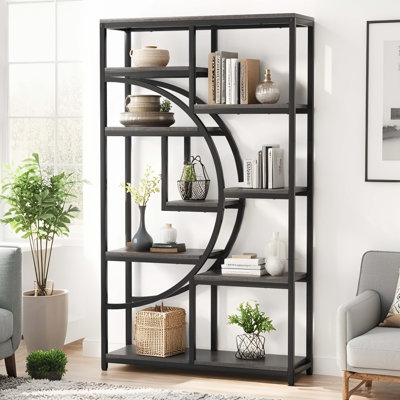 Freestanding Bookshelf, 68.9" Etagere Bookcase with 9 Open Shelves