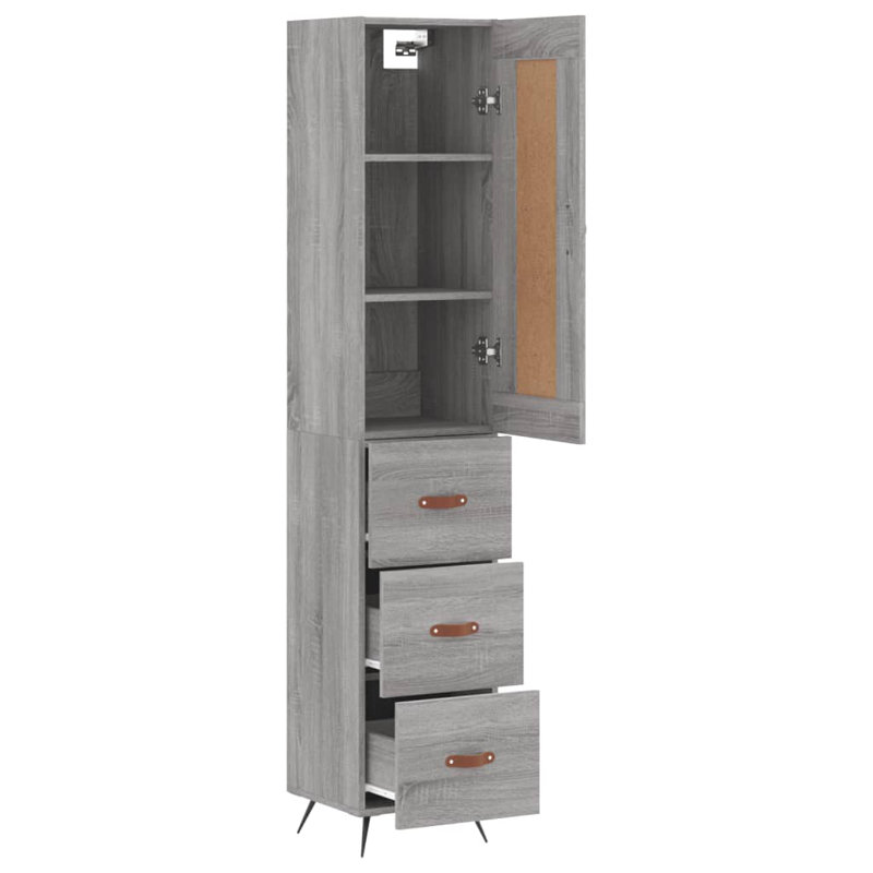 34.5cm Sideboard, Grey Sonoma