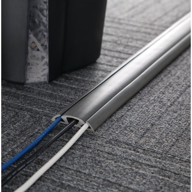 Dark Gray Flexible 5-ft Cord Protector and Concealer