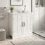 Meuble-lavabo de salle de bain, meuble-lavabo piédestal avec tablette réglable, blanc