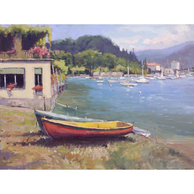 Greek Harbor - Artist Enhanced Canvas Print