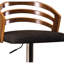 Tabouret de bar pivotant noir à hauteur réglable avec mouvement à 360 degrés, rembourré, piédestal en métal, dossier ouvert épuré, coussin moderne de conception américaine, base, repose-pieds pour toute pièce contemporaine