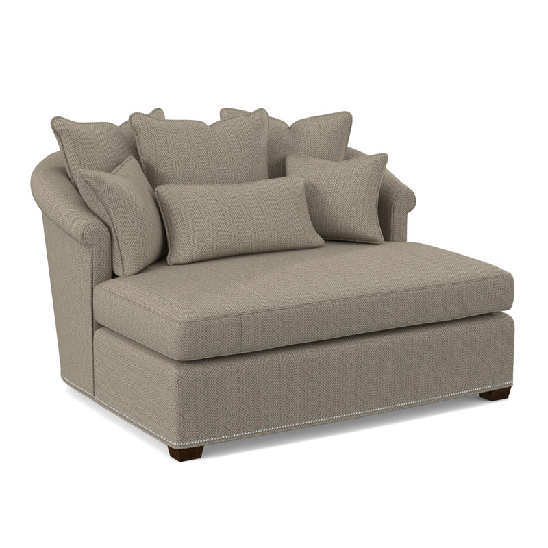 Josephine Chaise Lounge, American Walnut, Margaret Tangelo Polyester Blend