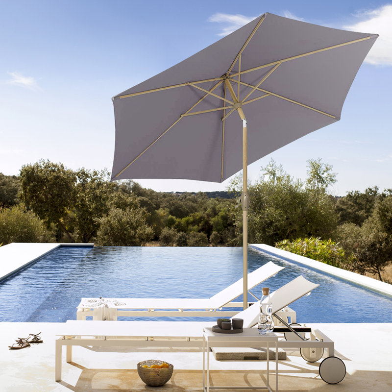 Avianna 270cm Market Parasol, Gold, Light Grey