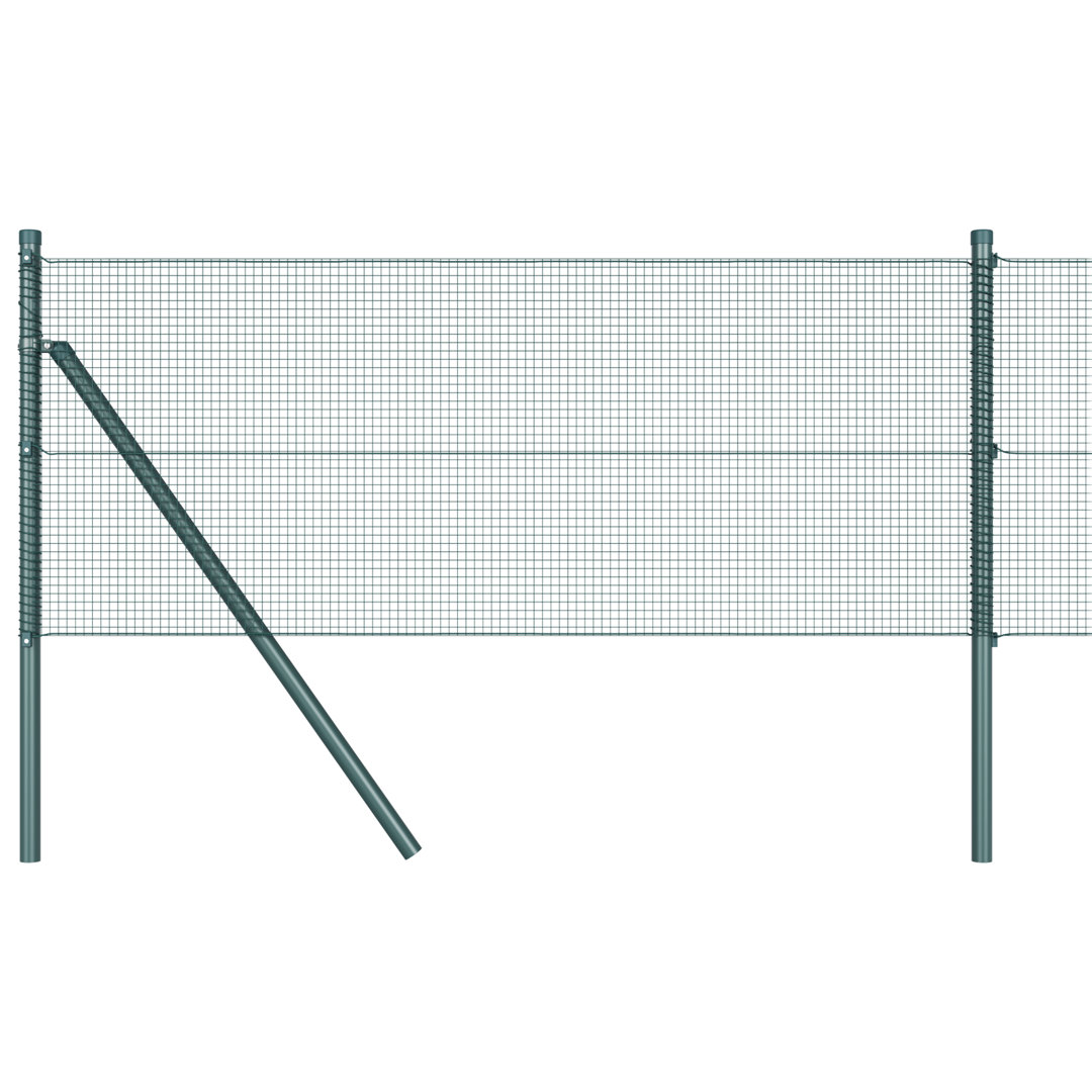 Vidaxl Welded Wire Fence With 7 Posts Steel