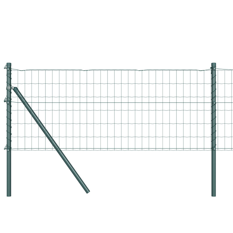 Galvanised Steel Border Fencing, 60 x 2500 x 0.2 cm, Green