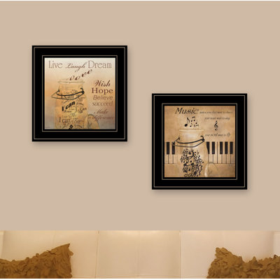 « Music » par Robin-Lee Vieira-ensemble de 2 reproductions d’art textuel sur papier