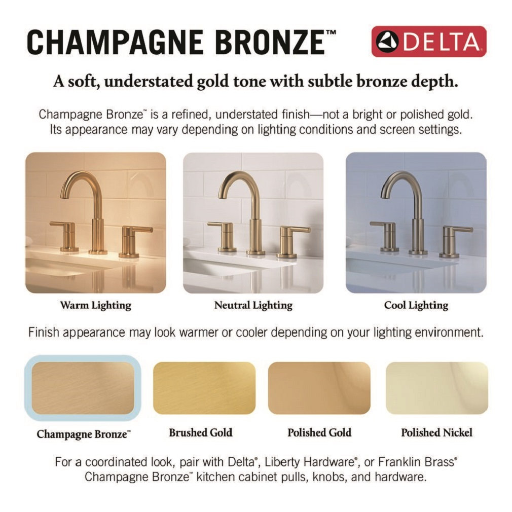 Trinsic Wall-Mounted Bathroom Faucet, Brilliance Champagne Bronze