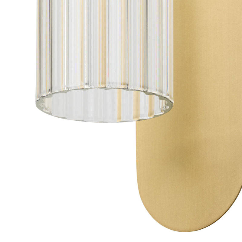 Odyssey Solid Brass Armed Sconce, Burnished Brass, 15" H x 4.25" W x 5.5" D