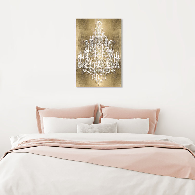 Montecarlo Gold and White Chandelier Canvas Print, 36 x 24