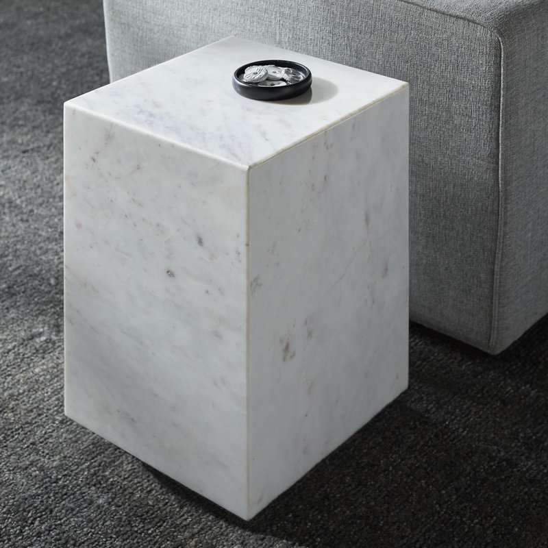 Enez Modern End Table, White