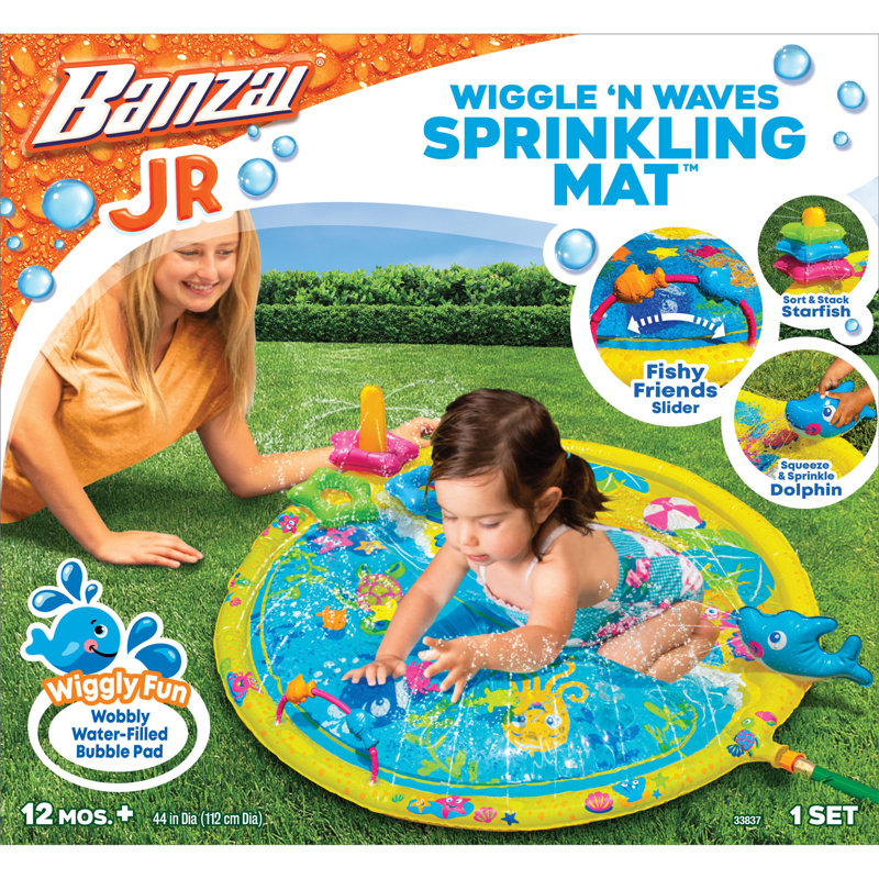 Wiggle 'N Waves Blue Vinyl Kids Sprinkling Mat