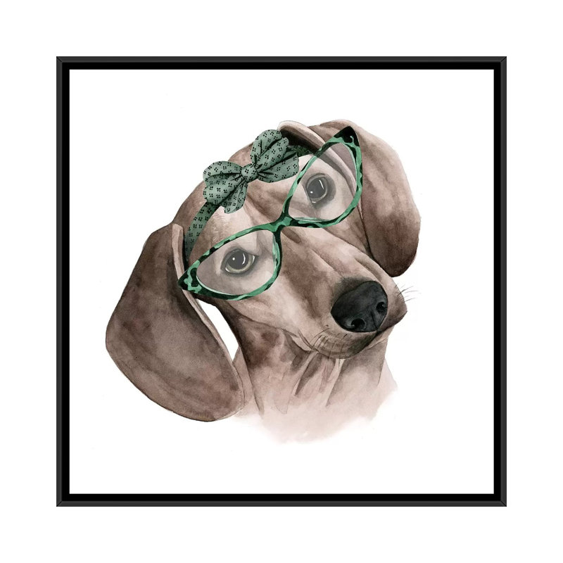 « rétro pup iii », reproduction d’impression sur toile, H 18 po x l 18 po x P 1,5 po, Toile avec cadre flottant noir