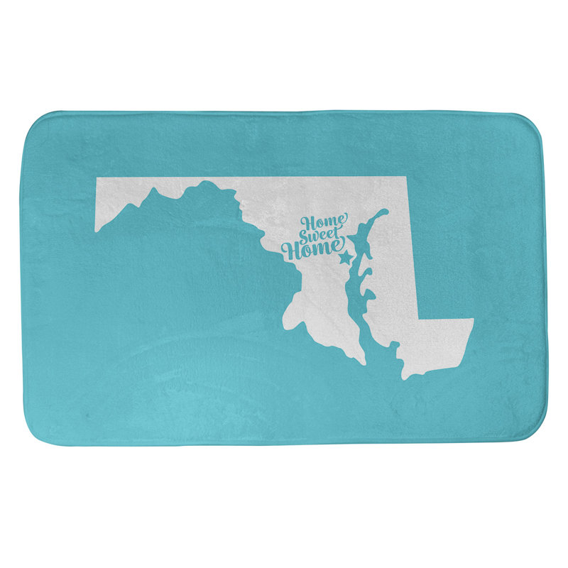 Tapis de bain antidérapant Colors, L 21 po x L 34 po, Mauve, Home sweet Maryland